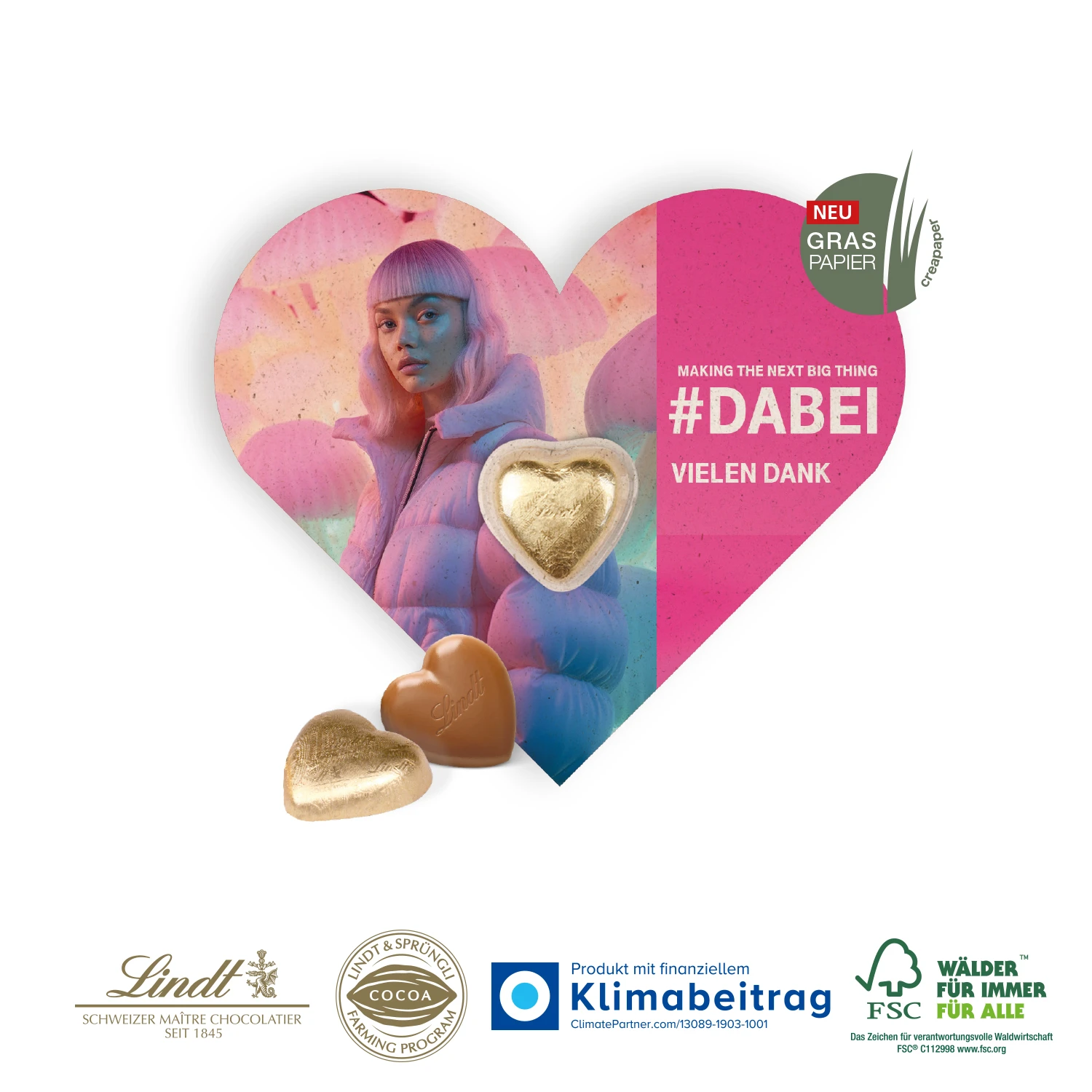 Schokokarte Business Herz 1 Schokokarte Business Herz