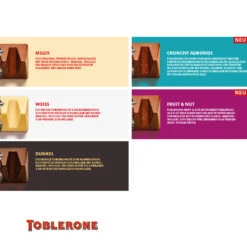 TOBLERONE Riegel Im Werbeschuber, 100 G 12 TOBLERONE Riegel Im Werbeschuber, 100 G -Snack Verkäufe 2024 91258 TOBLERONE Riegel 100g Fuellung 74715