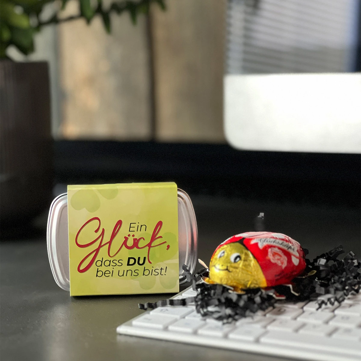 Geschenkdose "Ein Glück, Dass DU Bei Uns Bist" - Marienkäfer – Bild 2