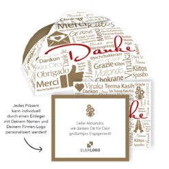 Geschenkpaket "Danke International" - Pocket Porridge -Snack Verkäufe 2024 montage Lotus Ganzjahr Danke Einleger 89196