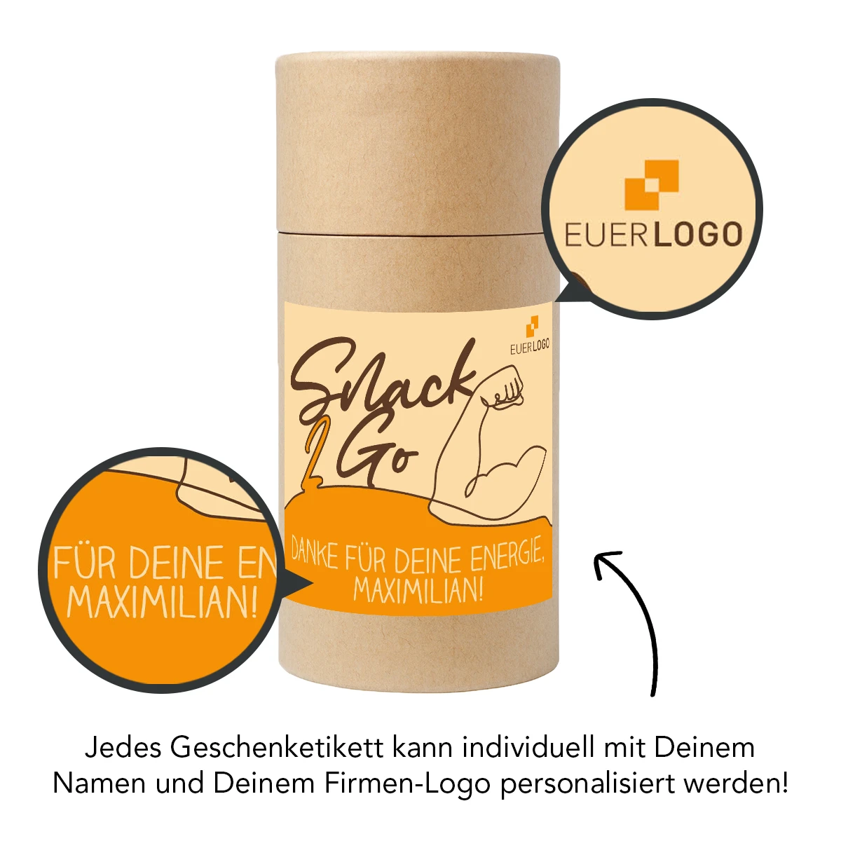 Präsenthülse "Danke Für Deine Energie!" - Snack2Go – Bild 2